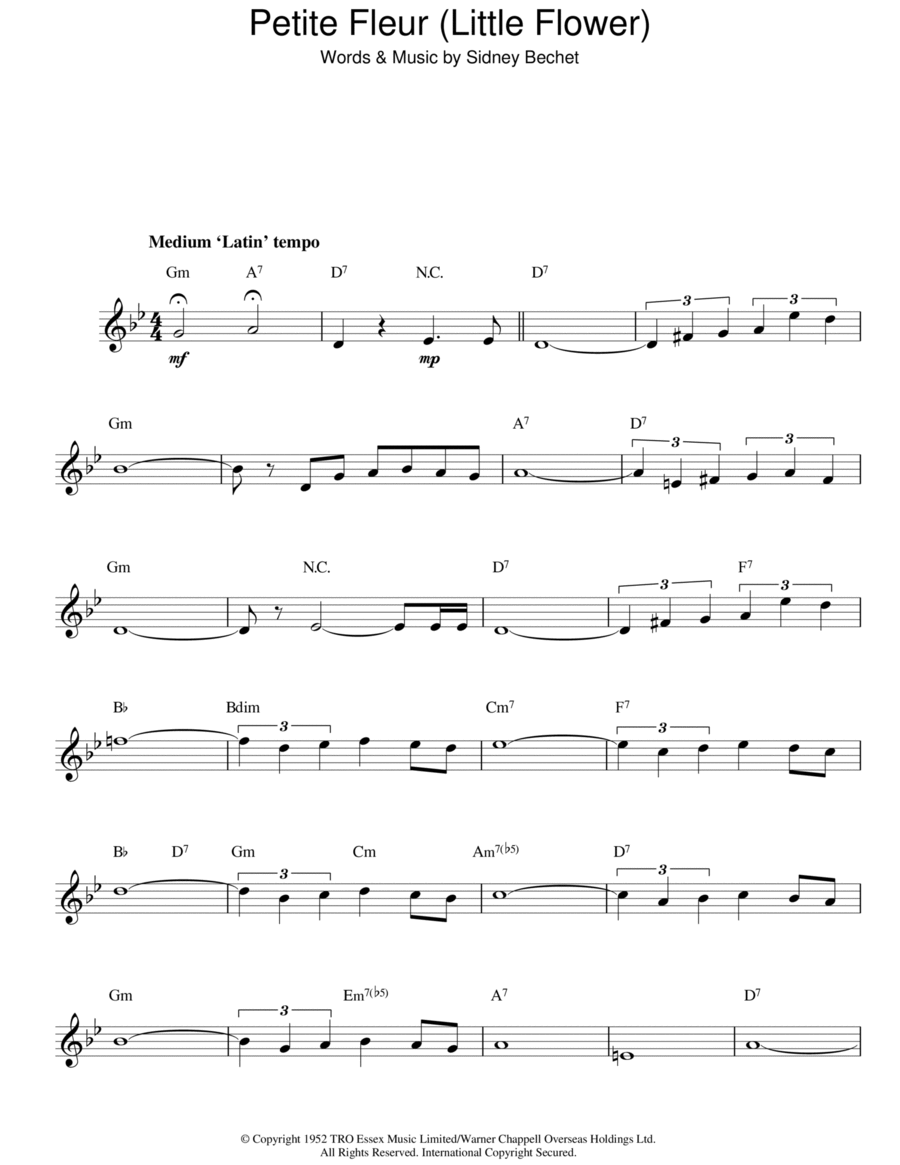 Petite Fleur Piano scores gallery preview page 1