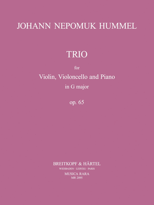 Book cover for Piano Trio in G major Op. 65