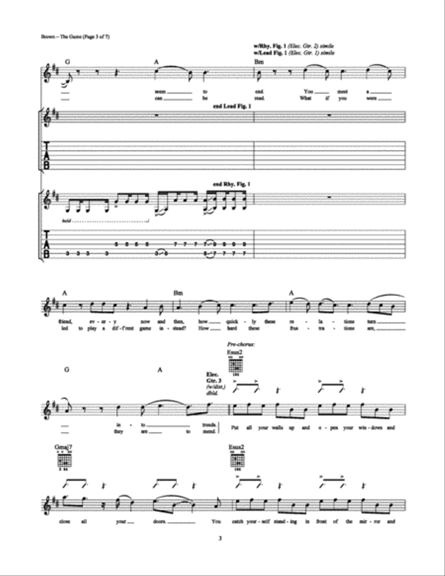 The Game Electric Guitar scores gallery preview page 3
