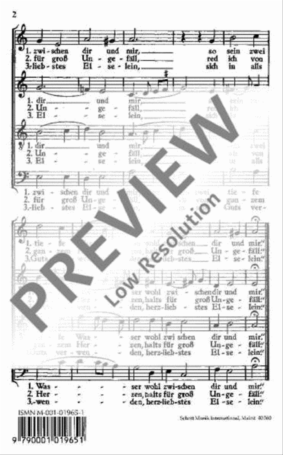Ach Elslein, liebes Elselein 4-Part scores gallery preview page 3
