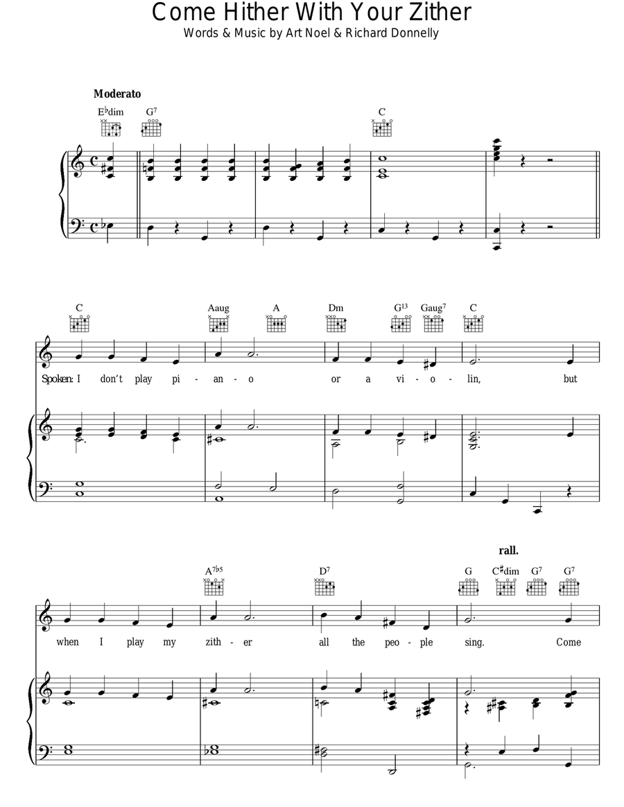 Come Hither With Your Zither Zither scores gallery preview page 1