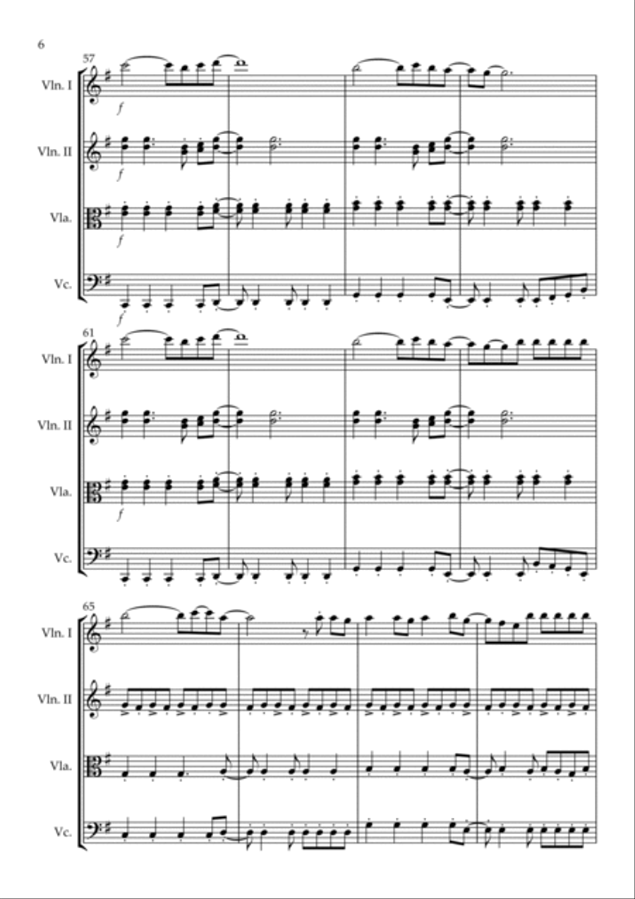 Viva La Vida String Quartet scores gallery preview page 6
