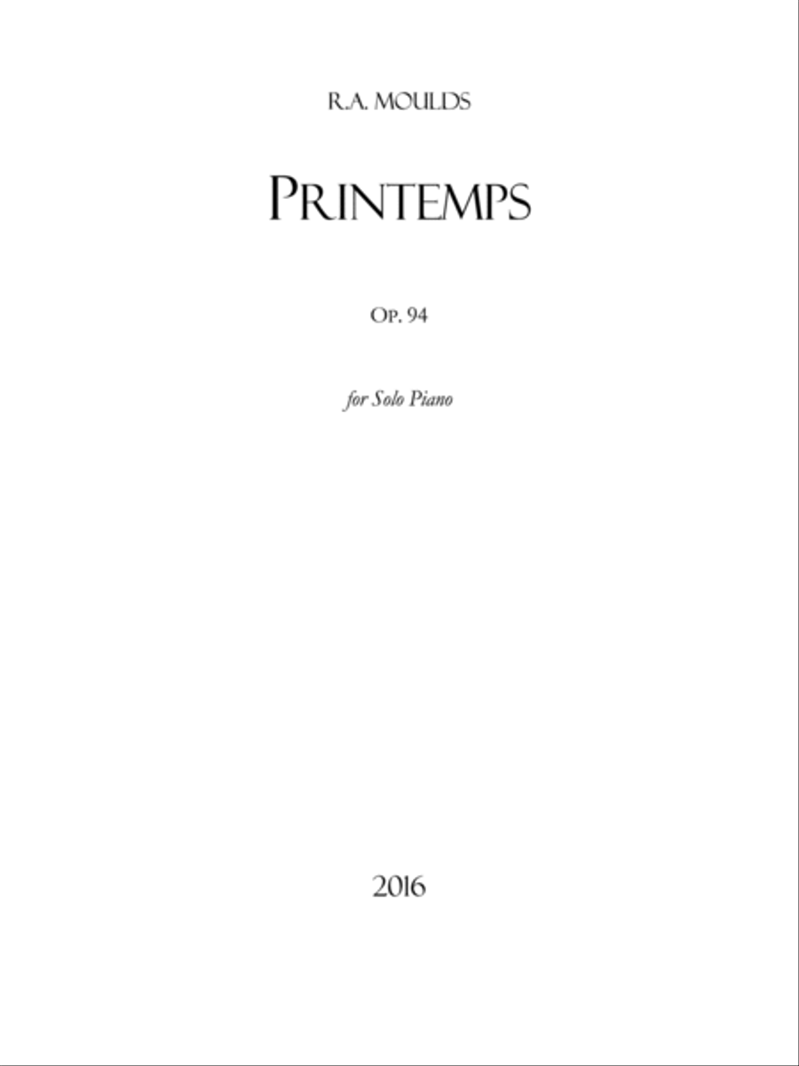 Printemps (Op. 94, 2016) Piano Solo scores gallery preview page 3