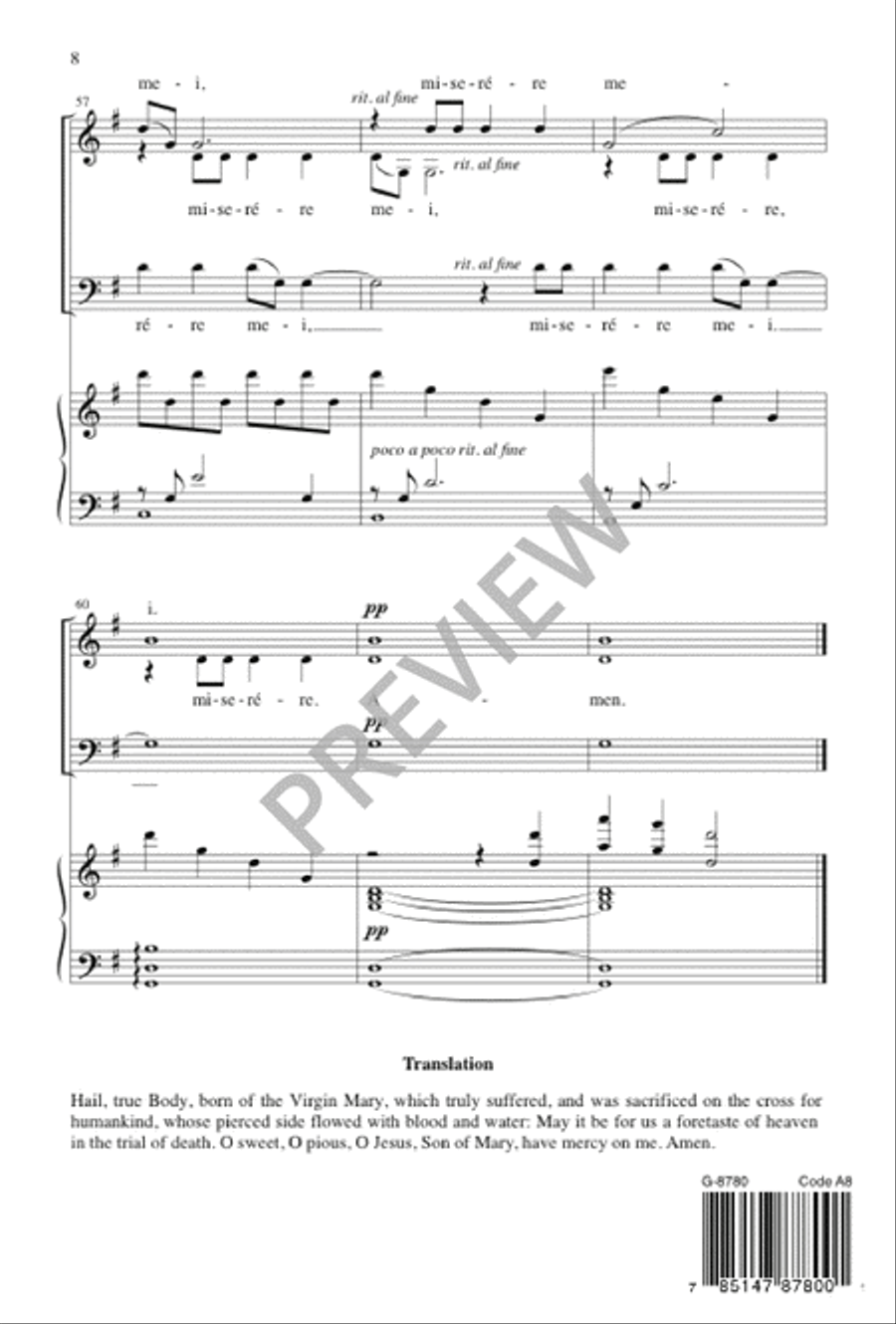 Ave verum corpus Ave verum corpus 3-Part scores gallery preview page 9