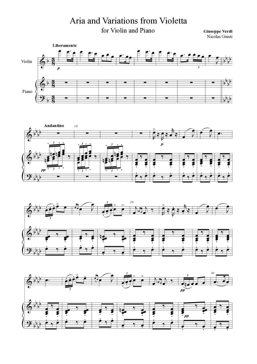 Ah, fors'è lui Chamber Music scores gallery preview page 1