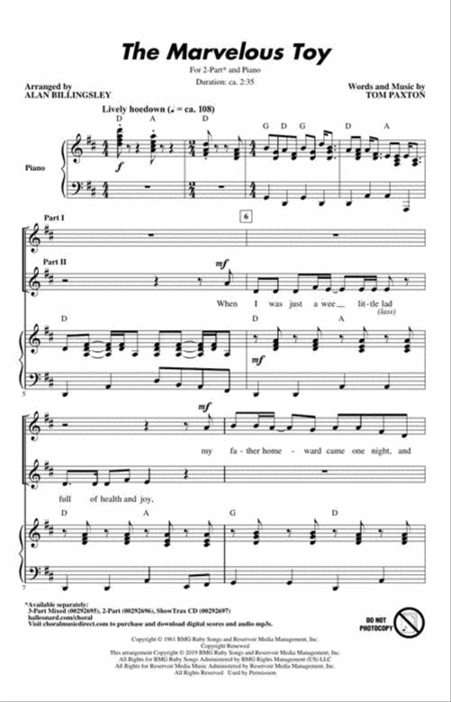 The Marvelous Toy The Marvelous Toy 2-Part scores gallery preview page 3