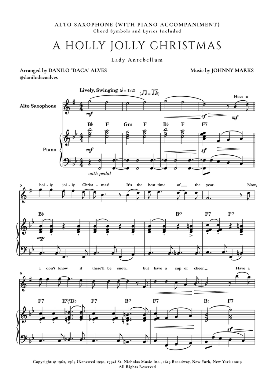 A Holly Jolly Christmas Alto Saxophone scores gallery preview page 1