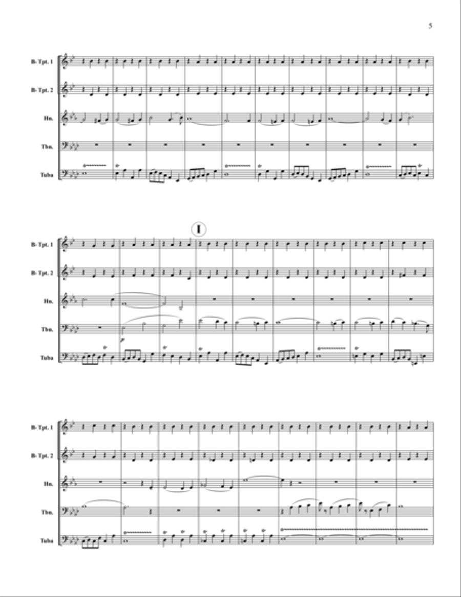 Stars & Stripes Forever Brass Quintet scores gallery preview page 6