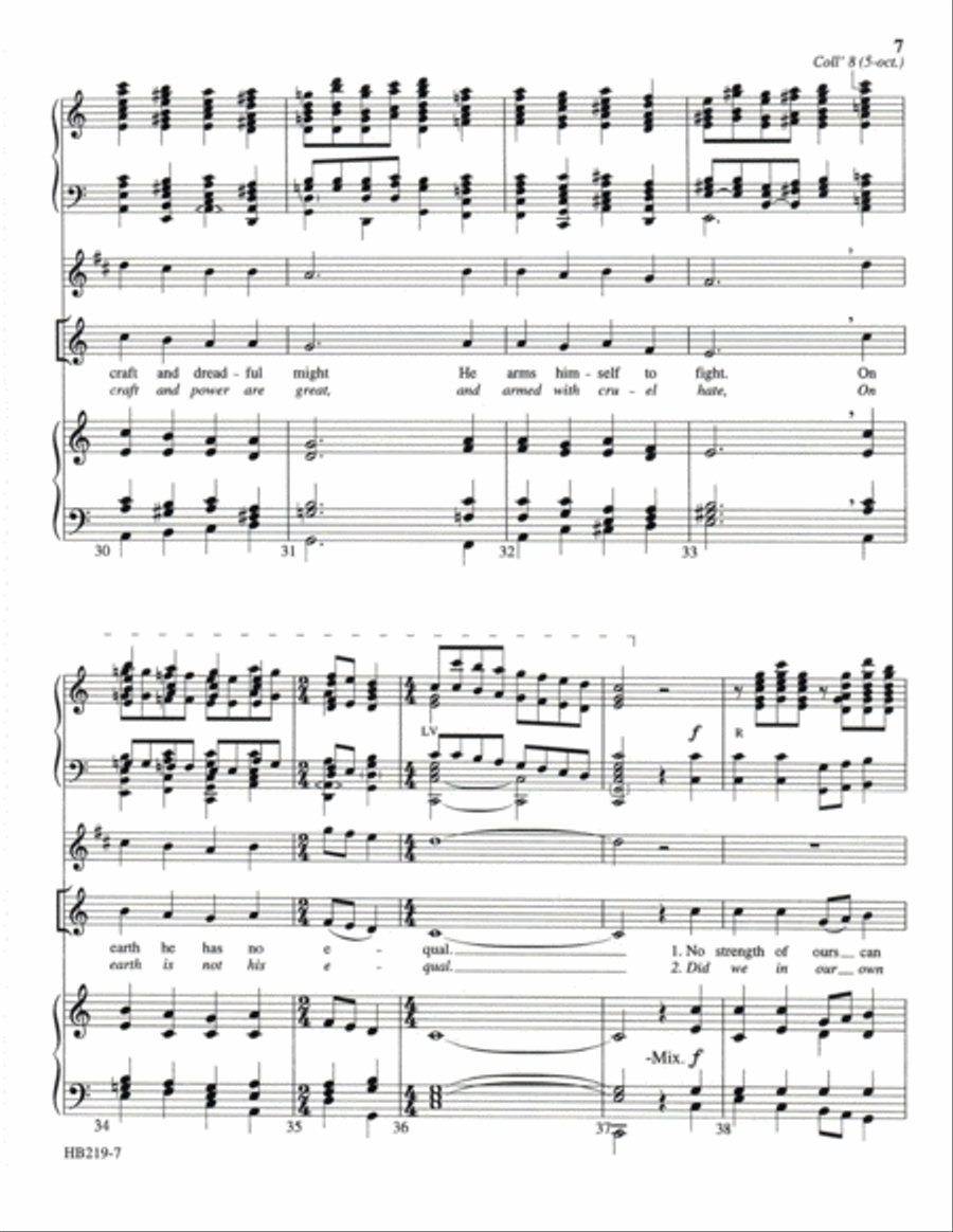 A Mighty Fortress Is Our God - organ and handbell score by Janet Linker Handbell Choir - Sheet Music page 6