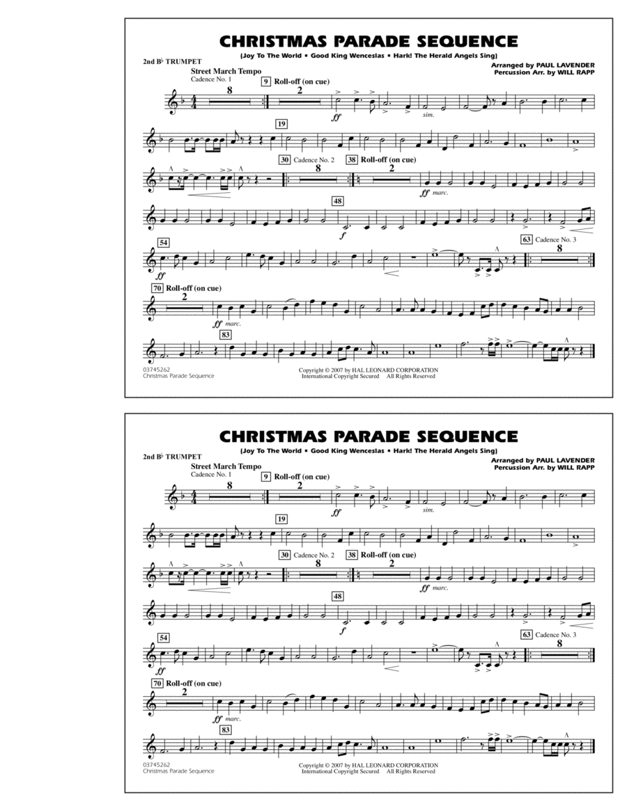 Christmas Parade Sequence - 2nd Bb Trumpet