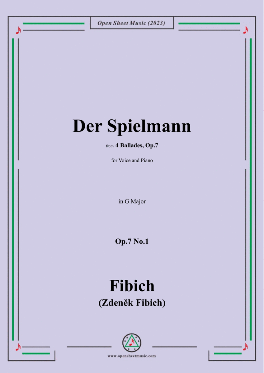 Fibich-Der Spielmann,in G Major