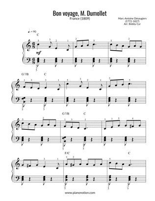 Bon voyage, M. Dumollet (Easy Piano Solo)