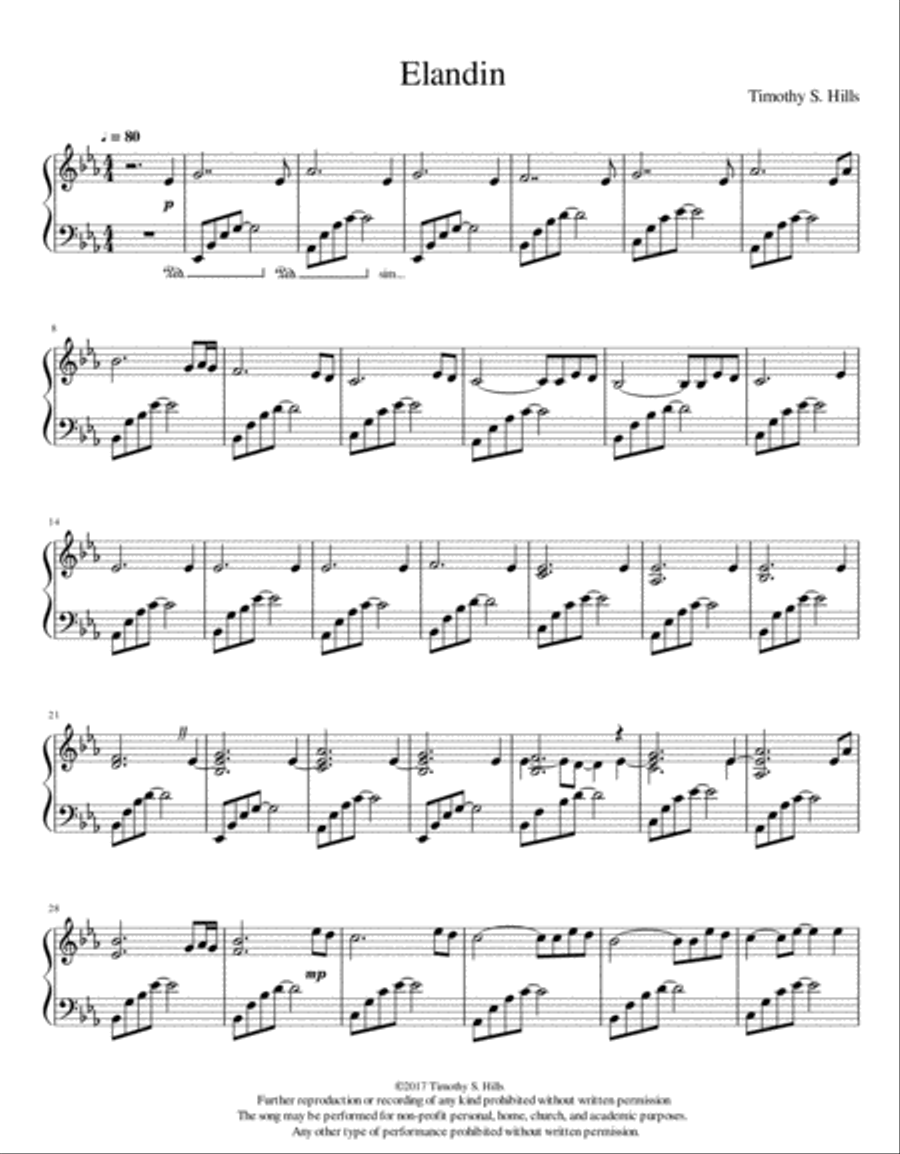 Elandin Easy Piano scores gallery preview page 1