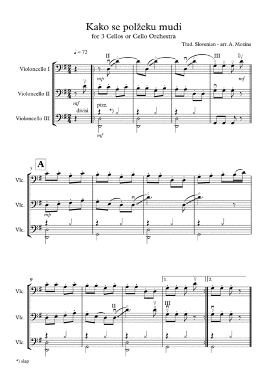 Kako se polžeku mudi String Trio scores gallery preview page 1