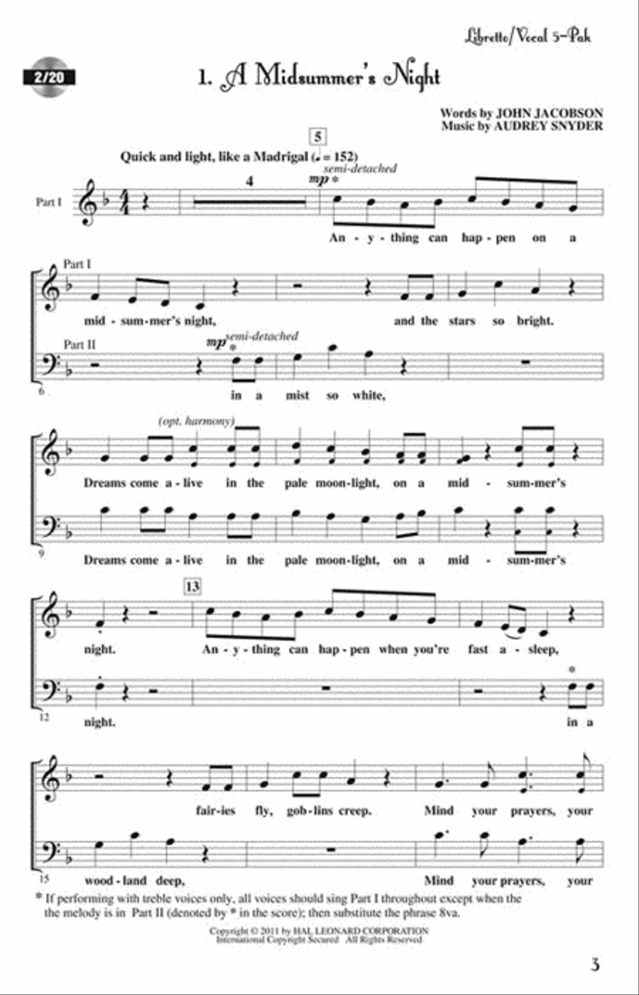 Midsummer Night's Dream, A - Youth Musical Choir scores gallery preview page 2