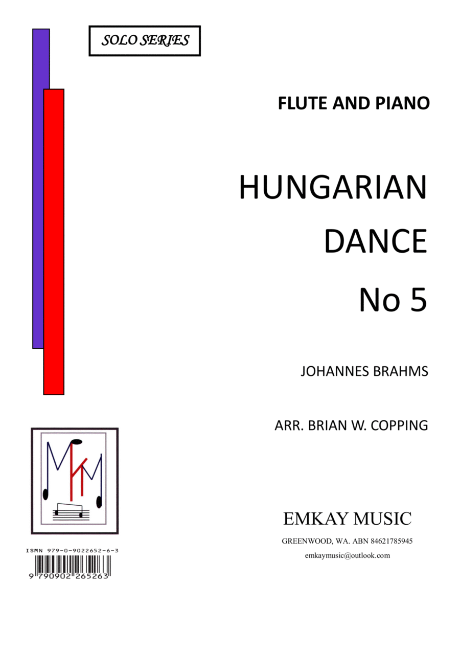 HUNGARIAN DANCE NO5 – FLUTE & PIANO Flute Solo scores gallery preview page 1