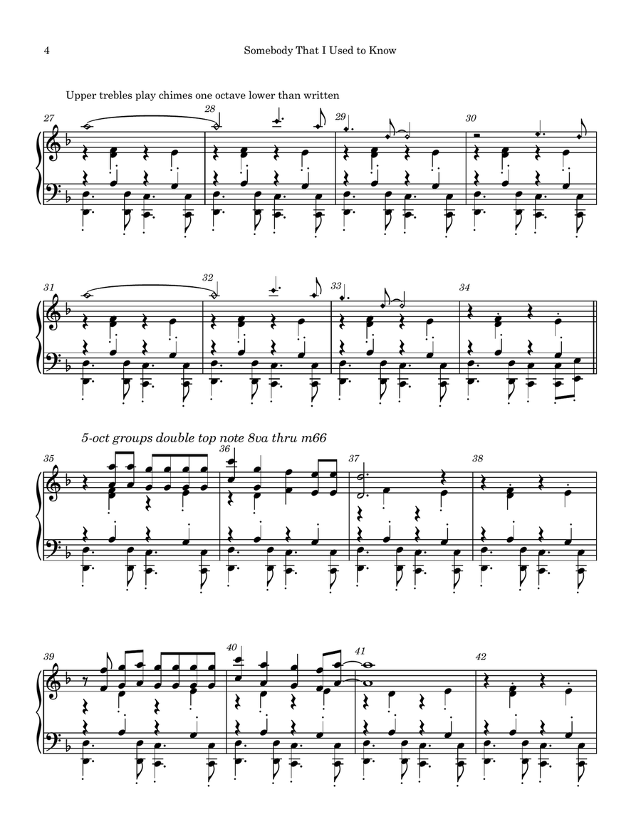 Somebody That I Used To Know Handbell Choir scores gallery preview page 4
