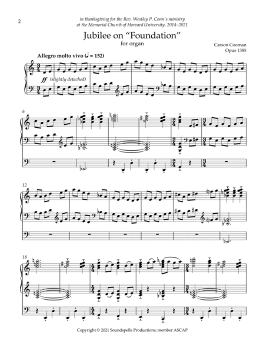 Jubilee on “Foundation” Jubilee on “Foundation” Organ Solo scores gallery preview page 2
