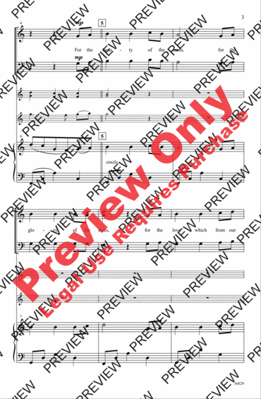 For the Beauty of the Earth 3-Part scores gallery preview page 3