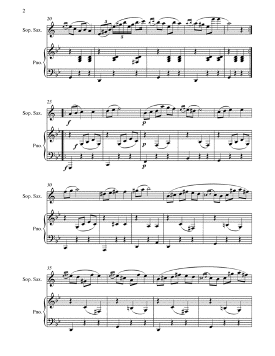 Waltz in A Minor (Chopin) -Soprano Saxophone and Piano Soprano Saxophone scores gallery preview page 5