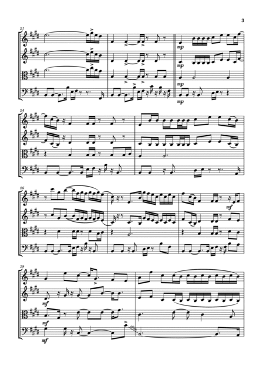 She's Gone String Quartet scores gallery preview page 4