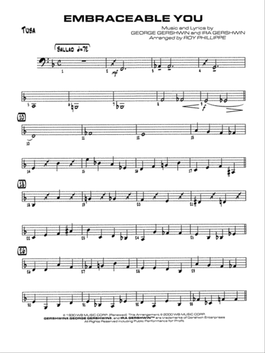 Embraceable You: Tuba Jazz Ensemble scores gallery preview page 1