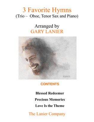 Book cover for 3 FAVORITE HYMNS (Trio - Oboe, Tenor Sax & Piano with Score/Parts)