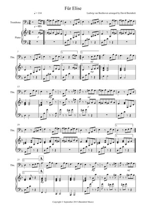 Fur Elise for Trombone and Piano