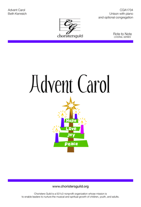 Book cover for Advent Carol - Unison