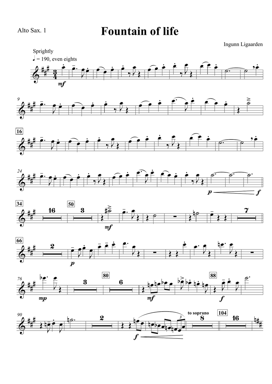 Fountain of life - parts only Jazz Ensemble - Digital Sheet Music