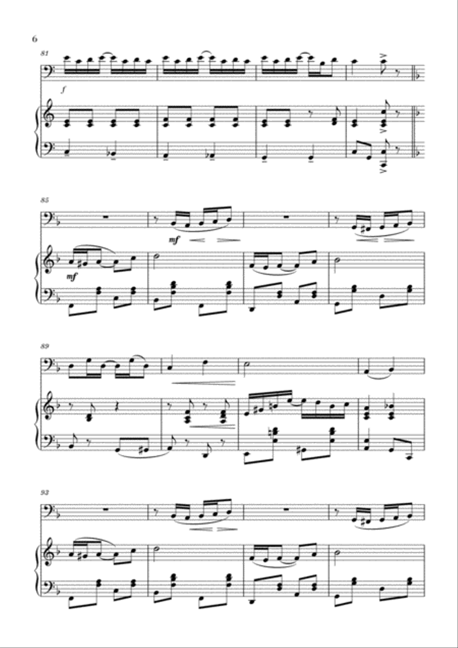 The Entertainer (for Trombone and Piano) Trombone Duet scores gallery preview page 6