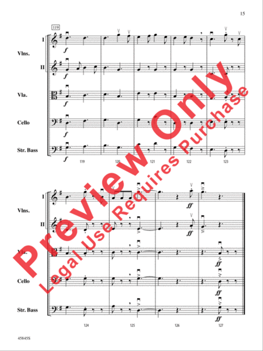A Percy Grainger Portrait String Orchestra scores gallery preview page 15