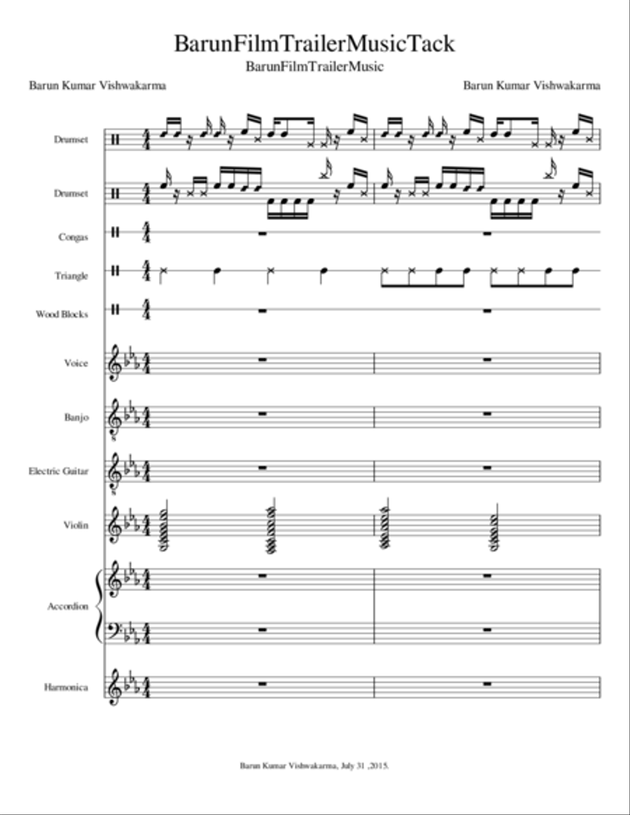 BarunFilmCastingMusic BarunFilmCastingMusic Small Ensemble scores gallery preview page 1