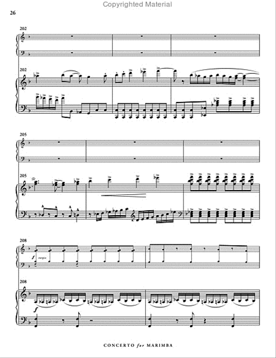 Concerto for Marimba & Wind Ensemble (piano reduction)