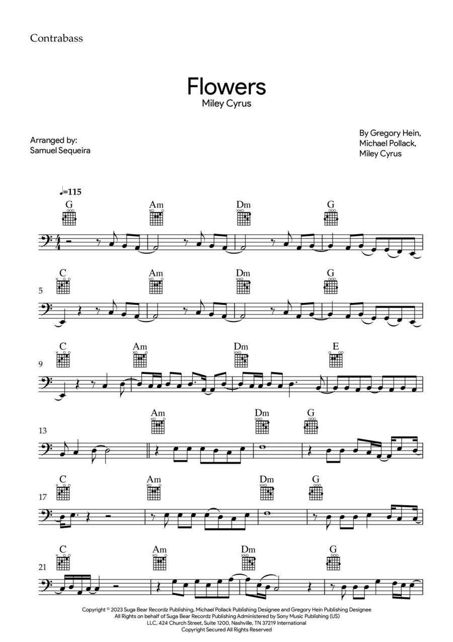 Flowers Double Bass scores gallery preview page 1