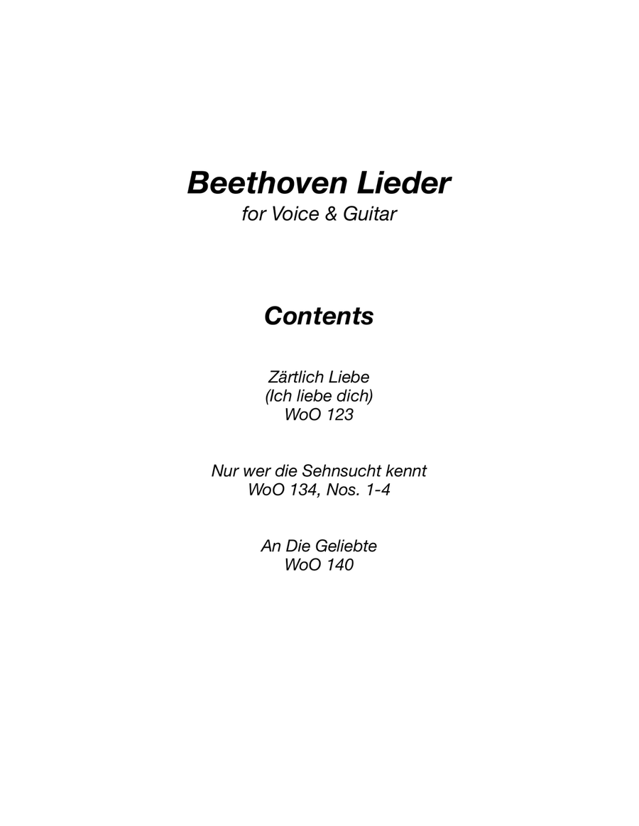 Beethoven Lieder for Voice & Guitar Acoustic Guitar scores gallery preview page 2