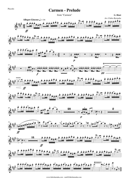 Prelude from "Carmen" - for Flute Choir image number null