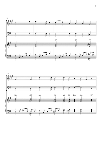 Traditional - Away In A Manger (Trio Piano, Trumpet and Double Bass) with chords image number null