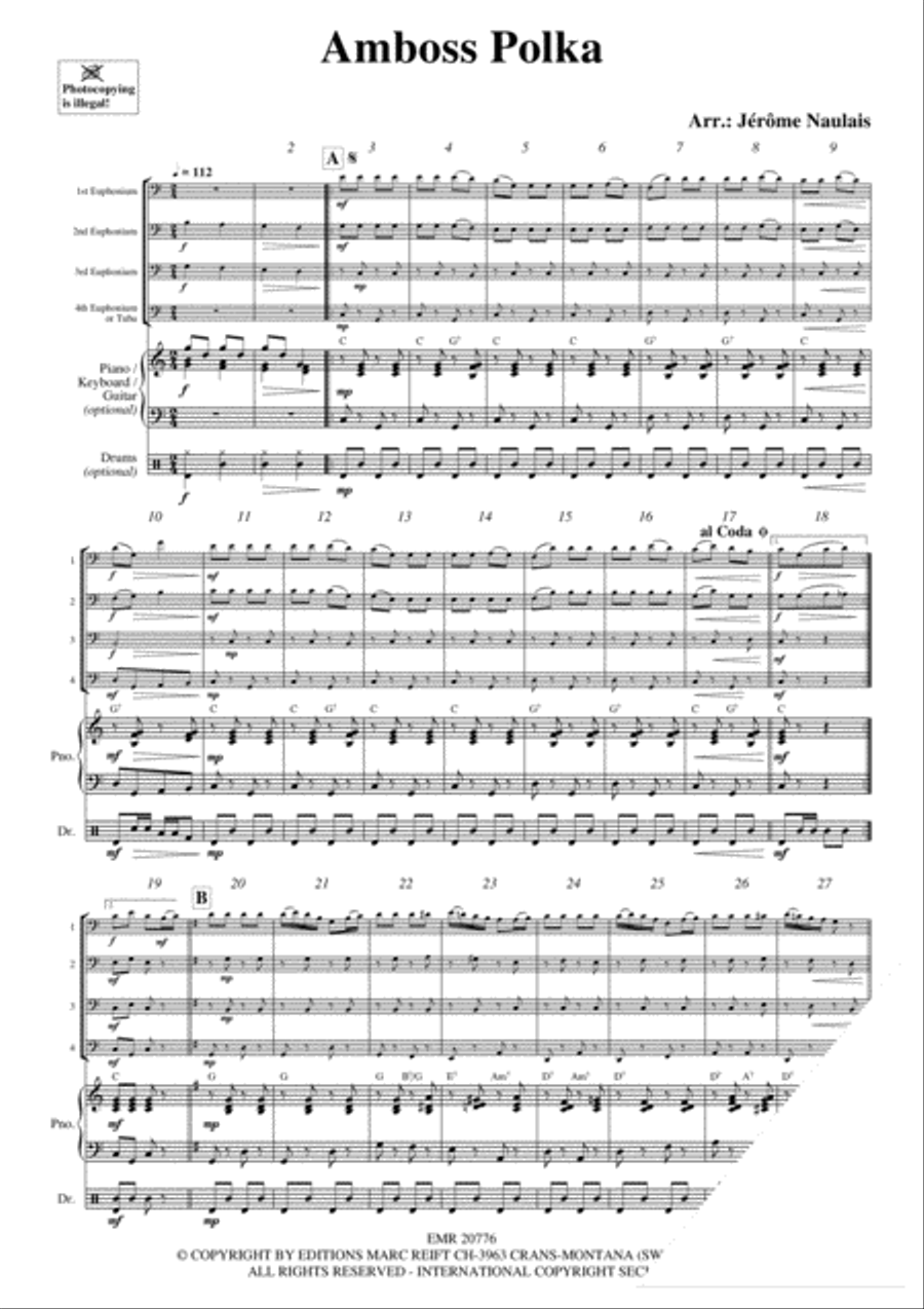 Amboss Polka Euphonium Quartet scores gallery preview page 3