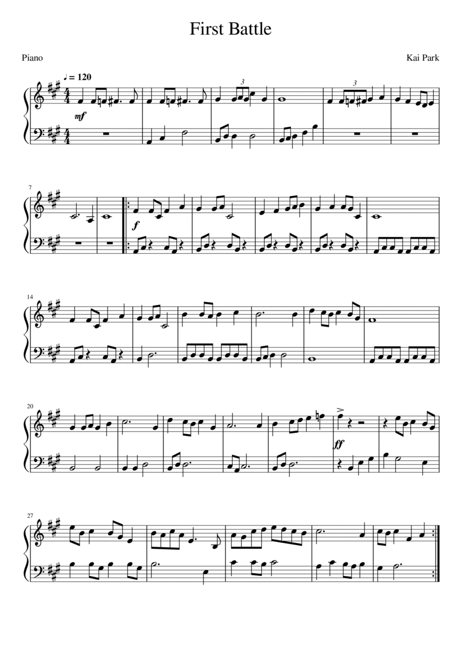 First Battle First Battle Piano Solo scores gallery preview page 1
