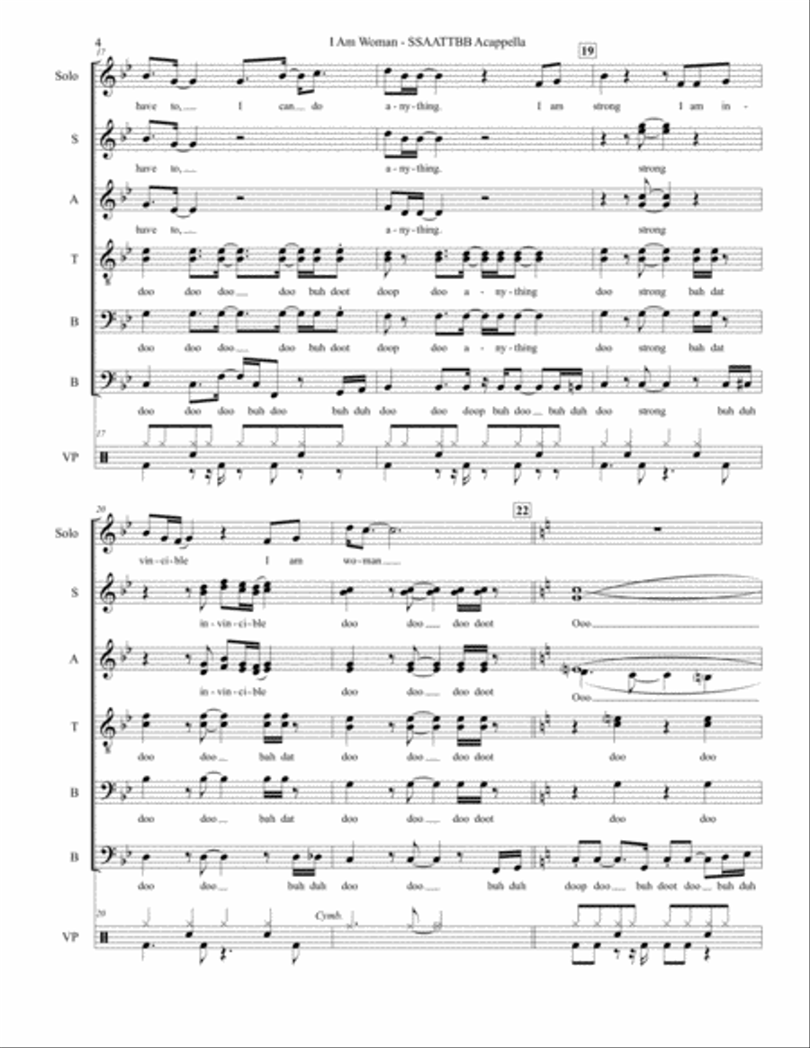 I Am Woman 4-Part scores gallery preview page 4