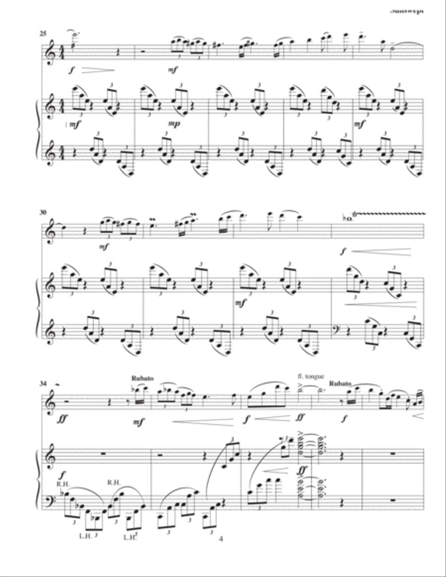 SUNSWEPT for flute and piano Flute Solo scores gallery preview page 4