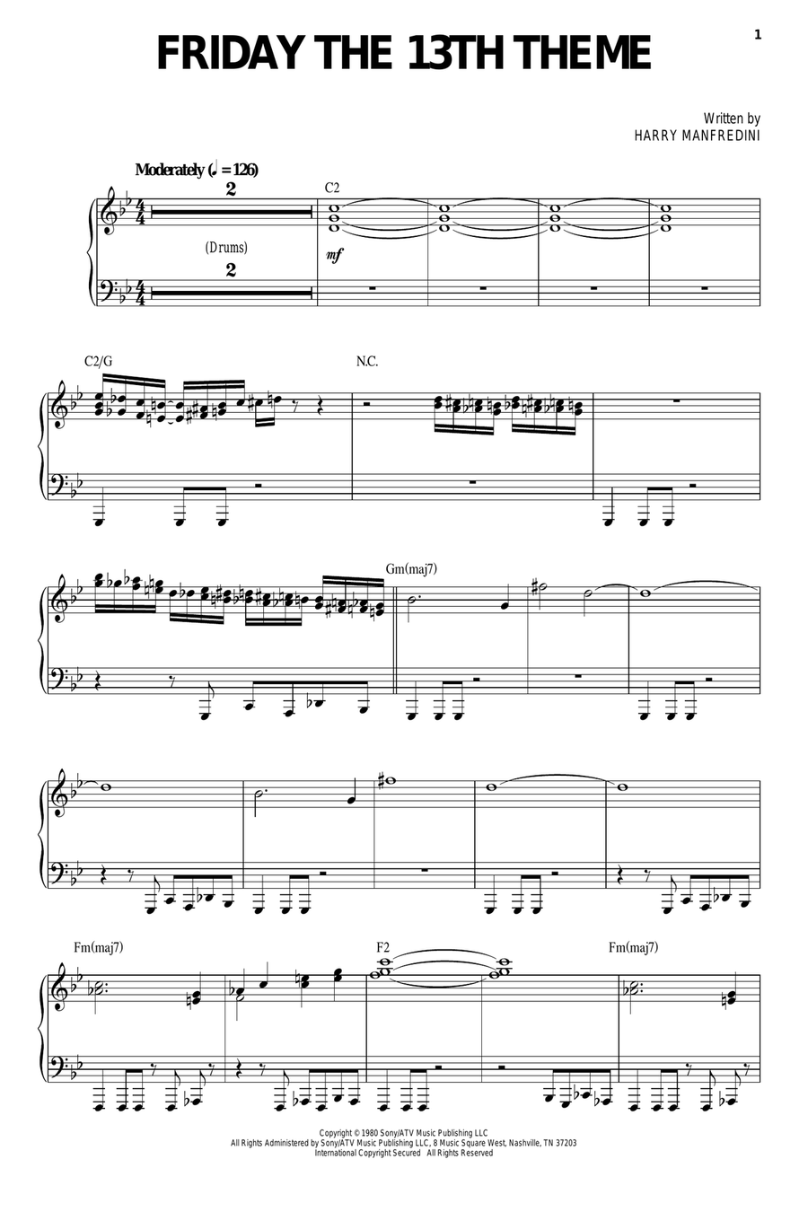 Friday The 13th Theme Guitar scores gallery preview page 1