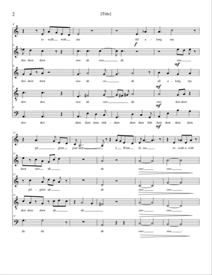 I Want Jesus To Walk With Me Choir scores gallery preview page 2