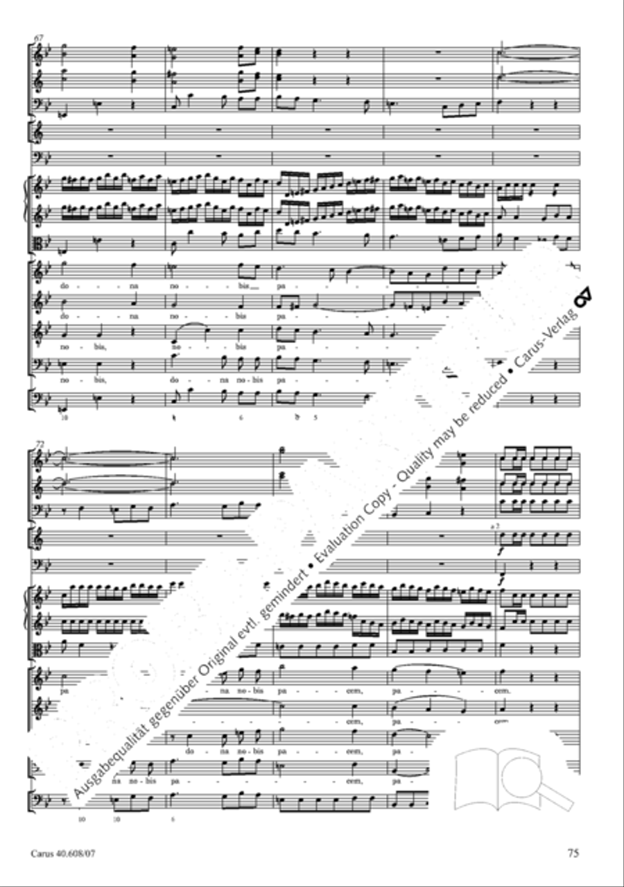 Missa Sancti Bernardi von Offida in B 4-Part scores gallery preview page 90