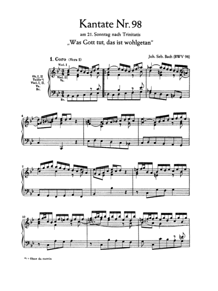 Cantata No. 98 -- Was Gott tut, das ist wohlgetan