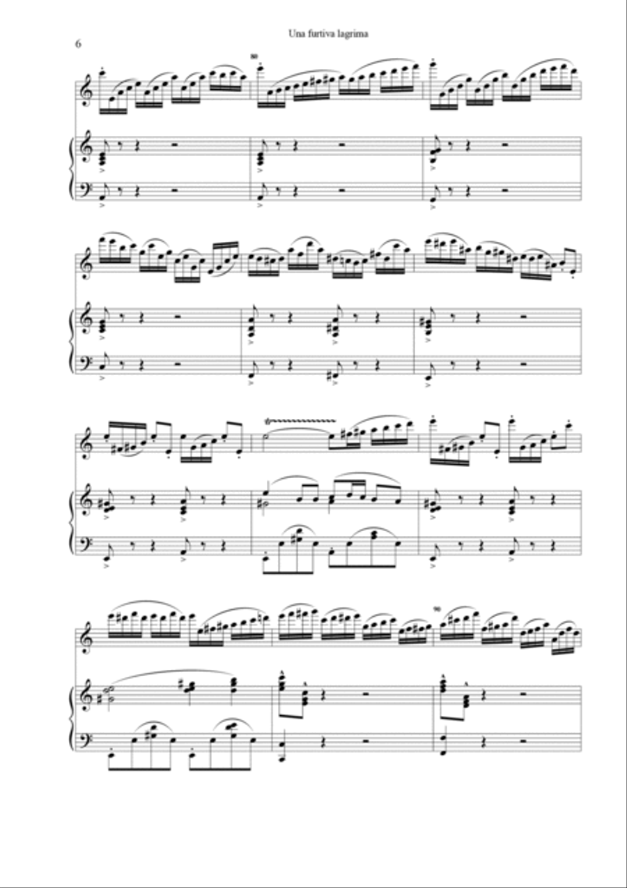 Una furtiva lagrima Chamber Music scores gallery preview page 6