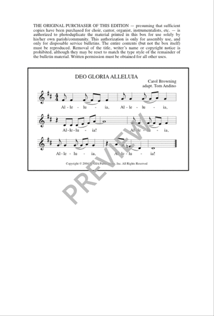Deo Gloria Alleluia 3-Part scores gallery preview page 8