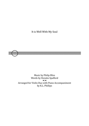Book cover for It Is Well with My Soul - Violin Duo with Piano Accompaniment