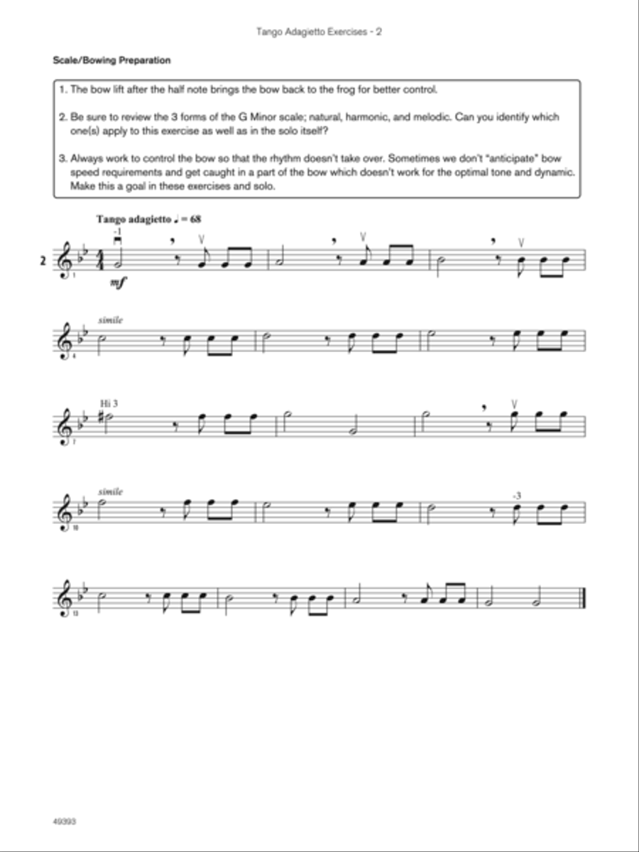 Tango Adagietto (Sound Innovations Soloist, Violin) Small Ensemble scores gallery preview page 4
